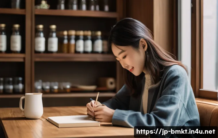 브랜드 마케팅 관련 업계 트렌드 - A modern Japanese brand storytelling scene set in a cozy, stylish caf&eacute; with soft natural light filte...